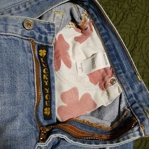 Distressed Lucky Brand Jeans 36 Zipper 